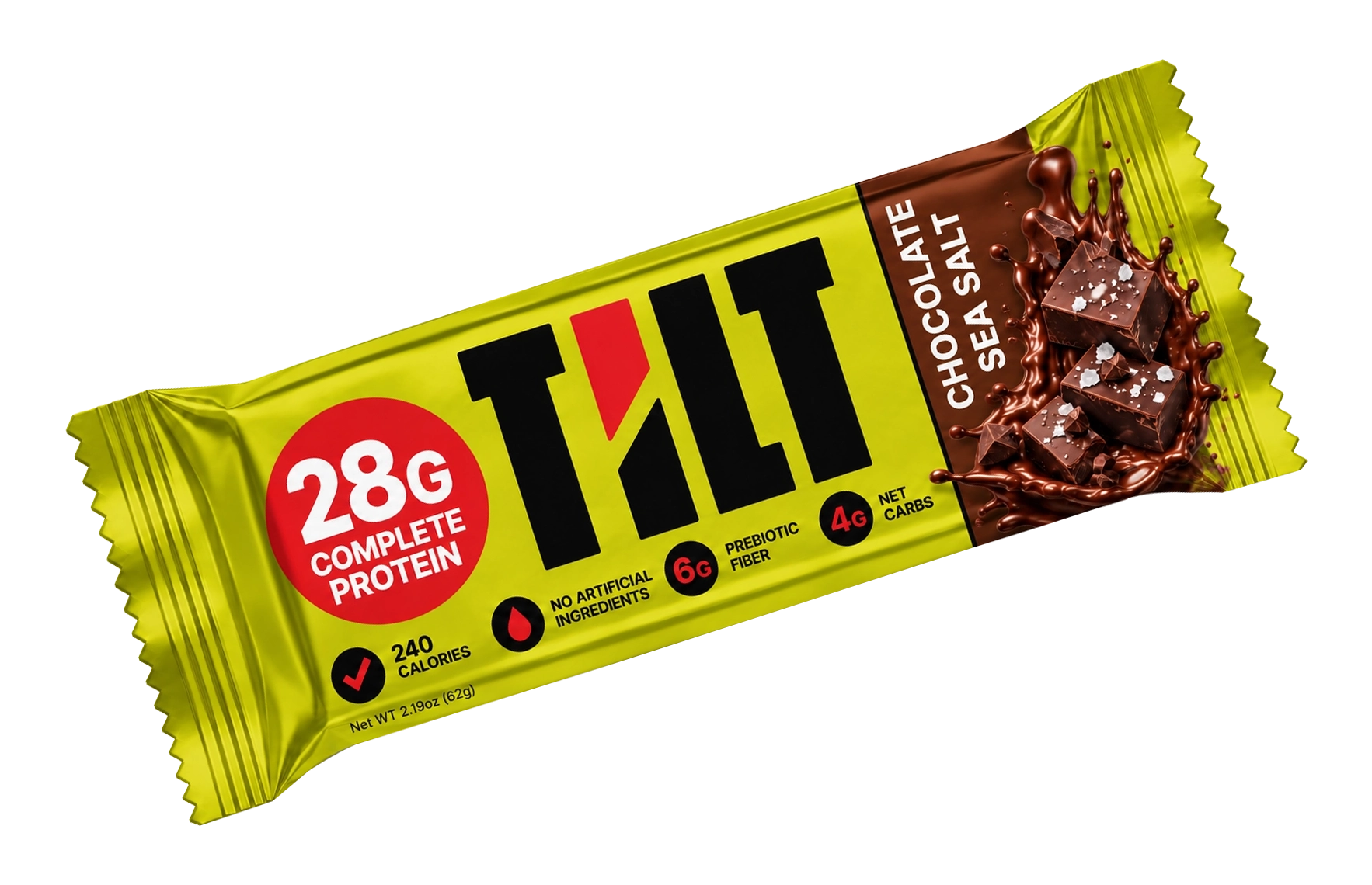 TiLT Protein Vanilla Almond bar with almonds and vanilla flowers